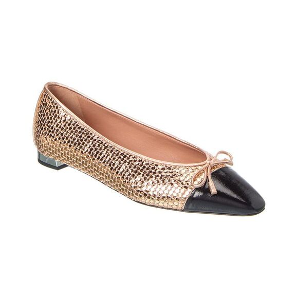 Aquazzura Gioia Leather Flat Brown